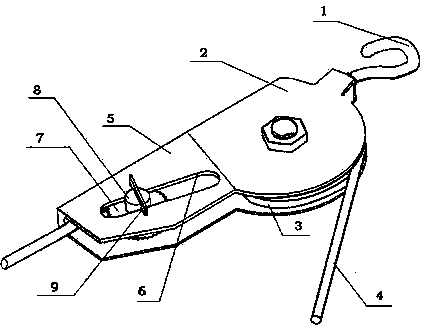 Rope wheel with self-locking device