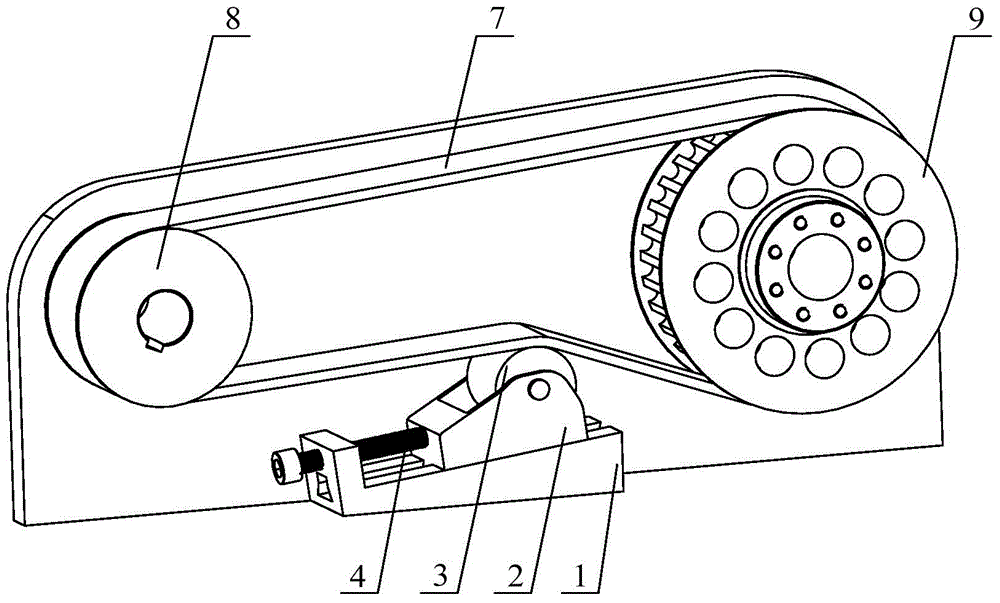 Transmission belt pre-tensioning device