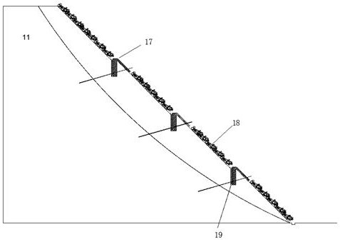 Soft rock slope semi-rigid retaining structure and construction method thereof