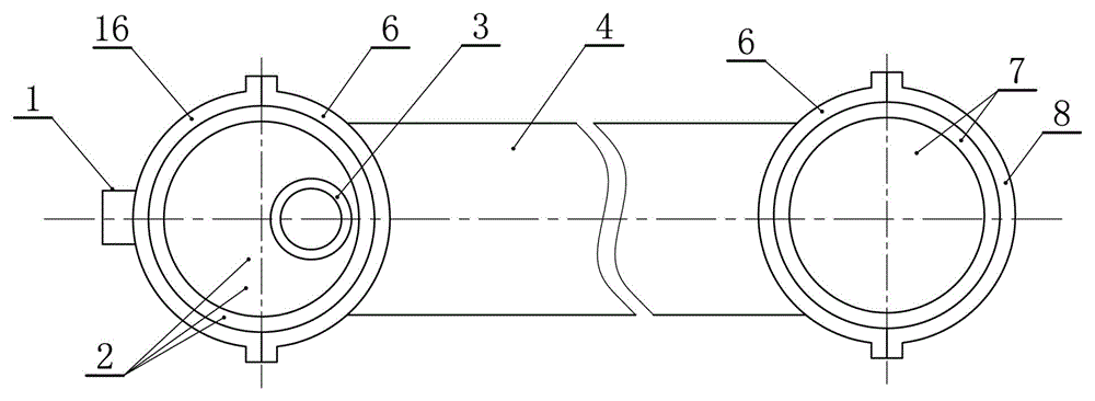 Open type communication and heat-absorption heat exchanger with headers and double-channel cold water pipes and manufacturing process for heat exchanger