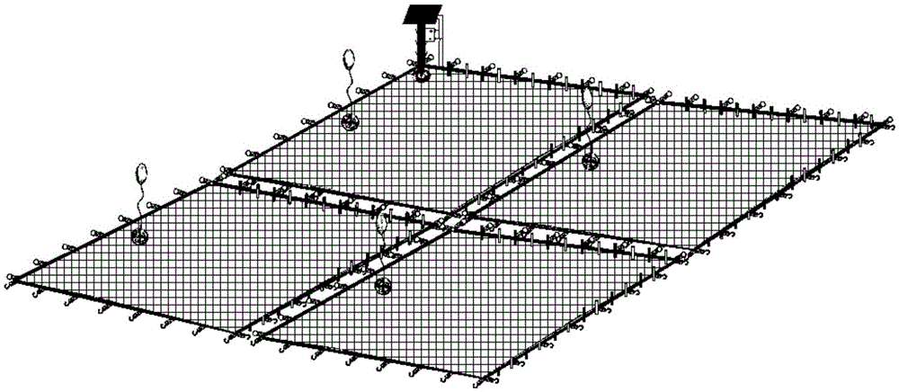 Polluted sediment ecological coverage carpet capable of inhibiting original algae from revival and growth and application method thereof