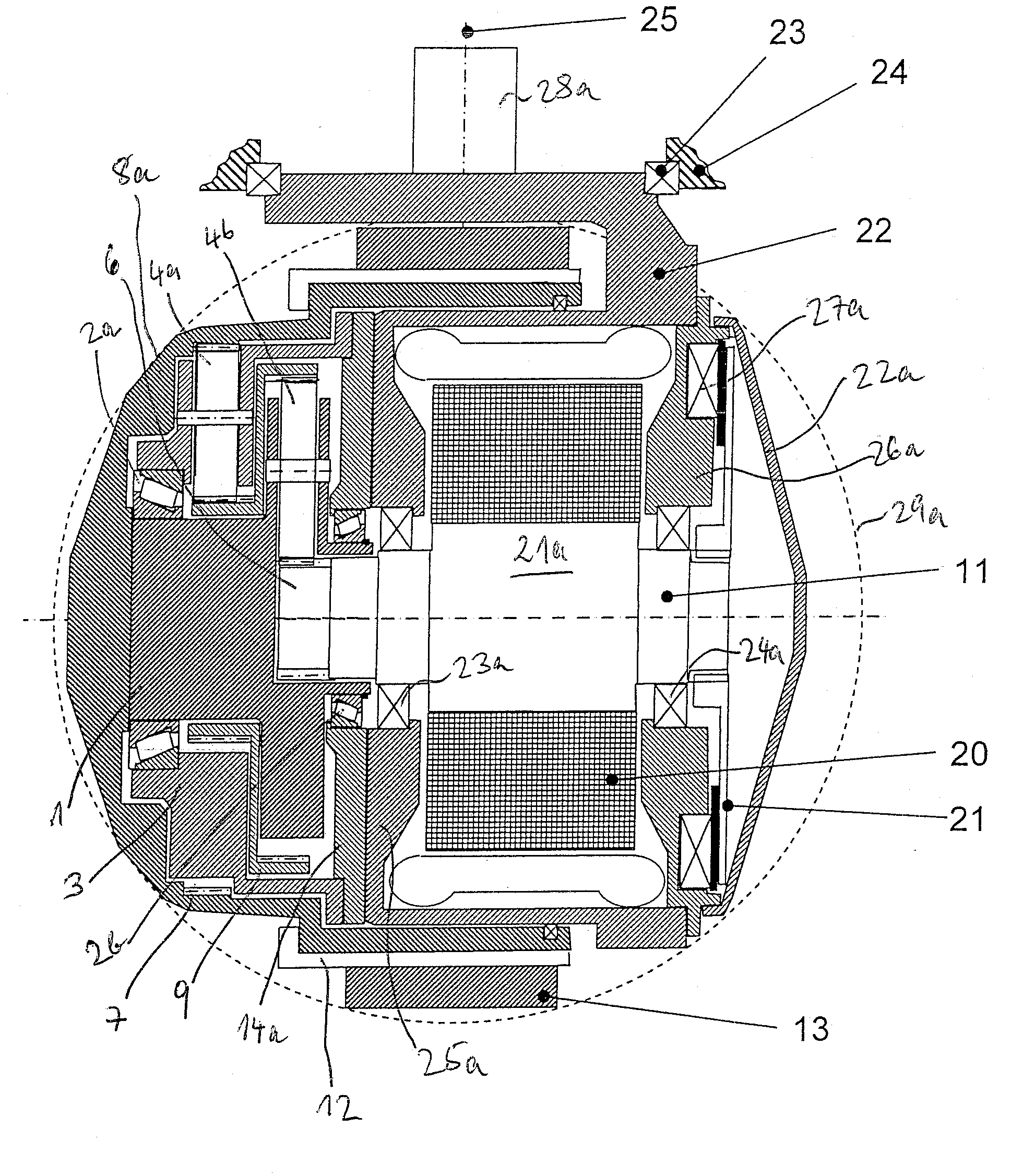 Wheel hub drive for industrial trucks