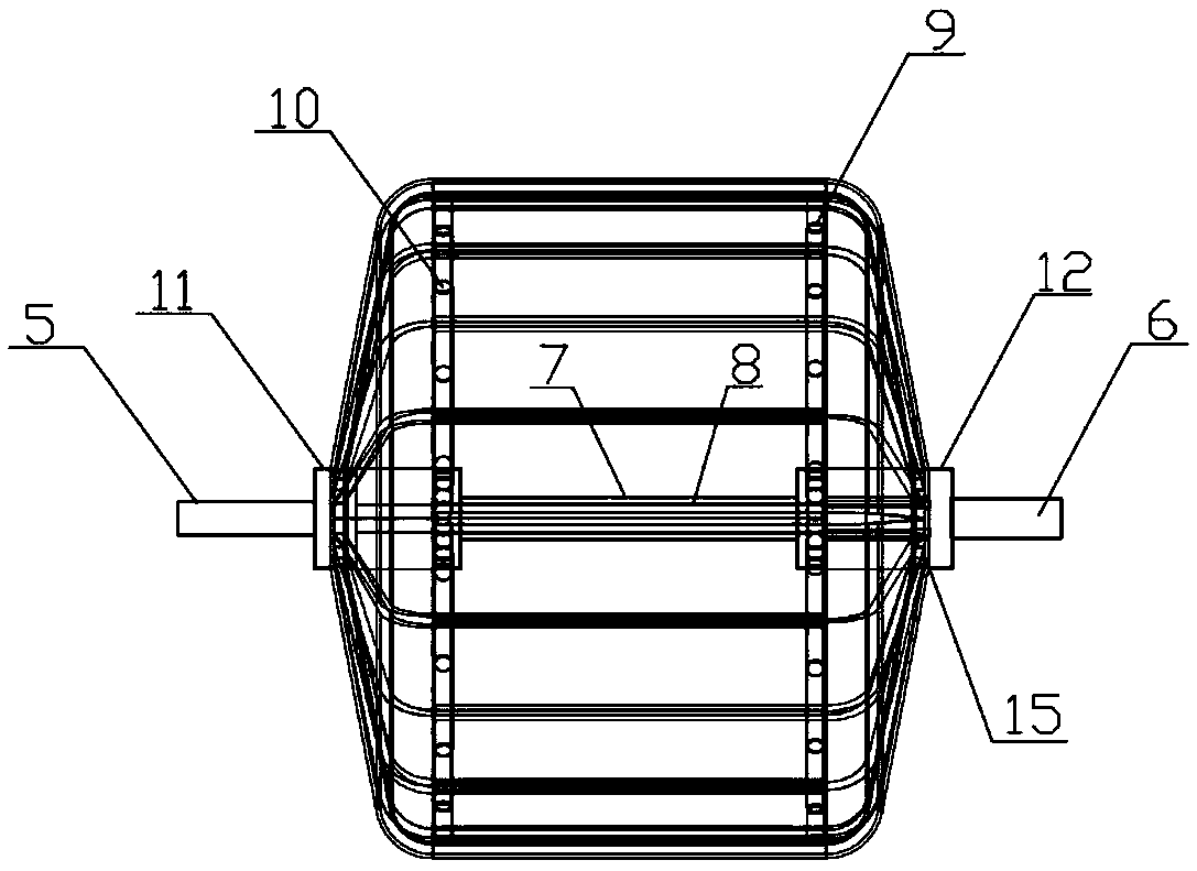 Double-inlet and double-outlet conduction oil drying cylinder