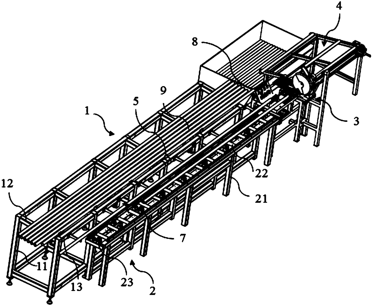 Automatic conveying and cutting equipment for pipes