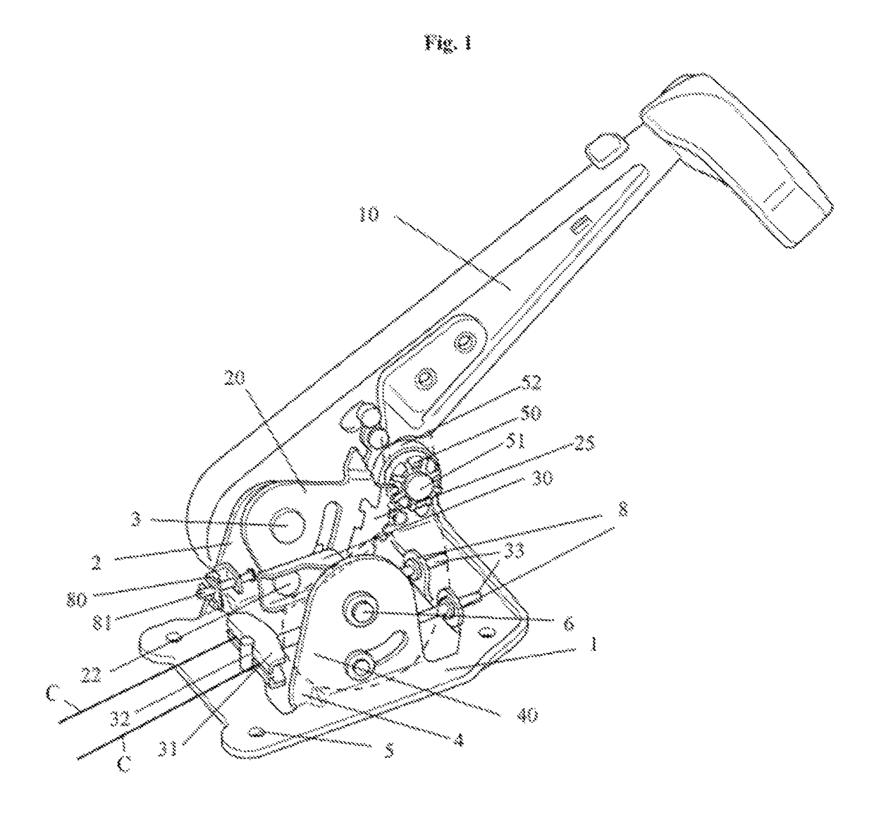 Operating system for a parking brake