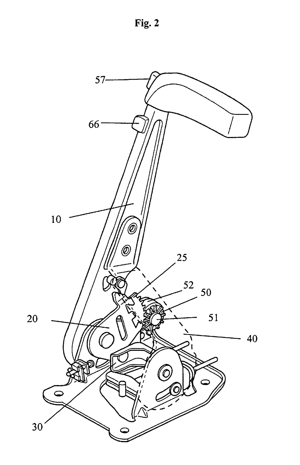 Operating system for a parking brake