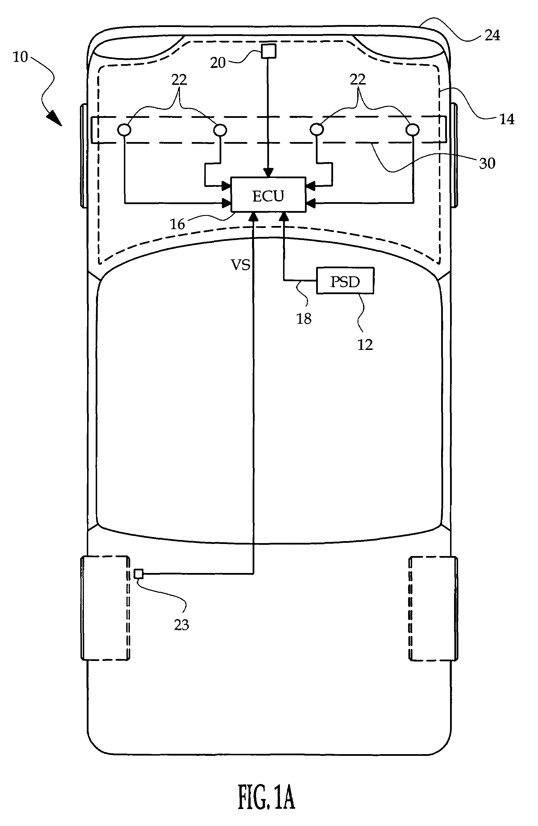 Vehicle sensing method for detecting a pedestrian impact