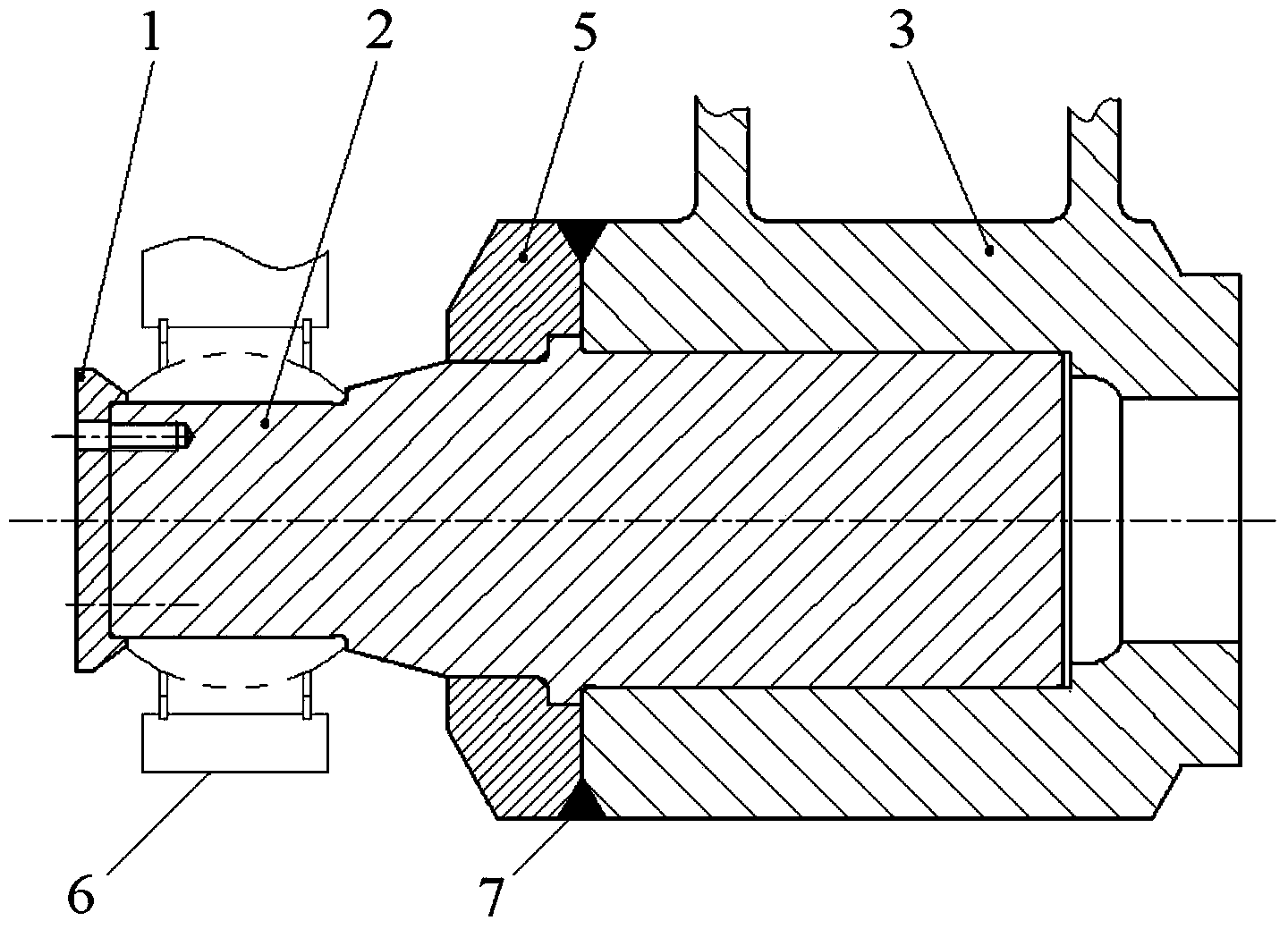 Lifting cylinder shaft assembly of mining dump truck