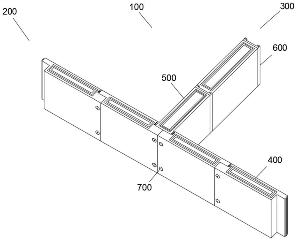 Fabricated thermal-insulation energy-saving building T-shaped die wall and assembling method thereof