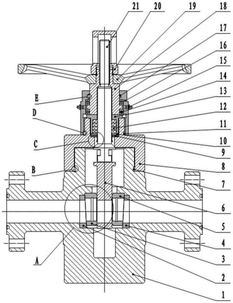 Thick oil thermal recovery single gate slab gate valve