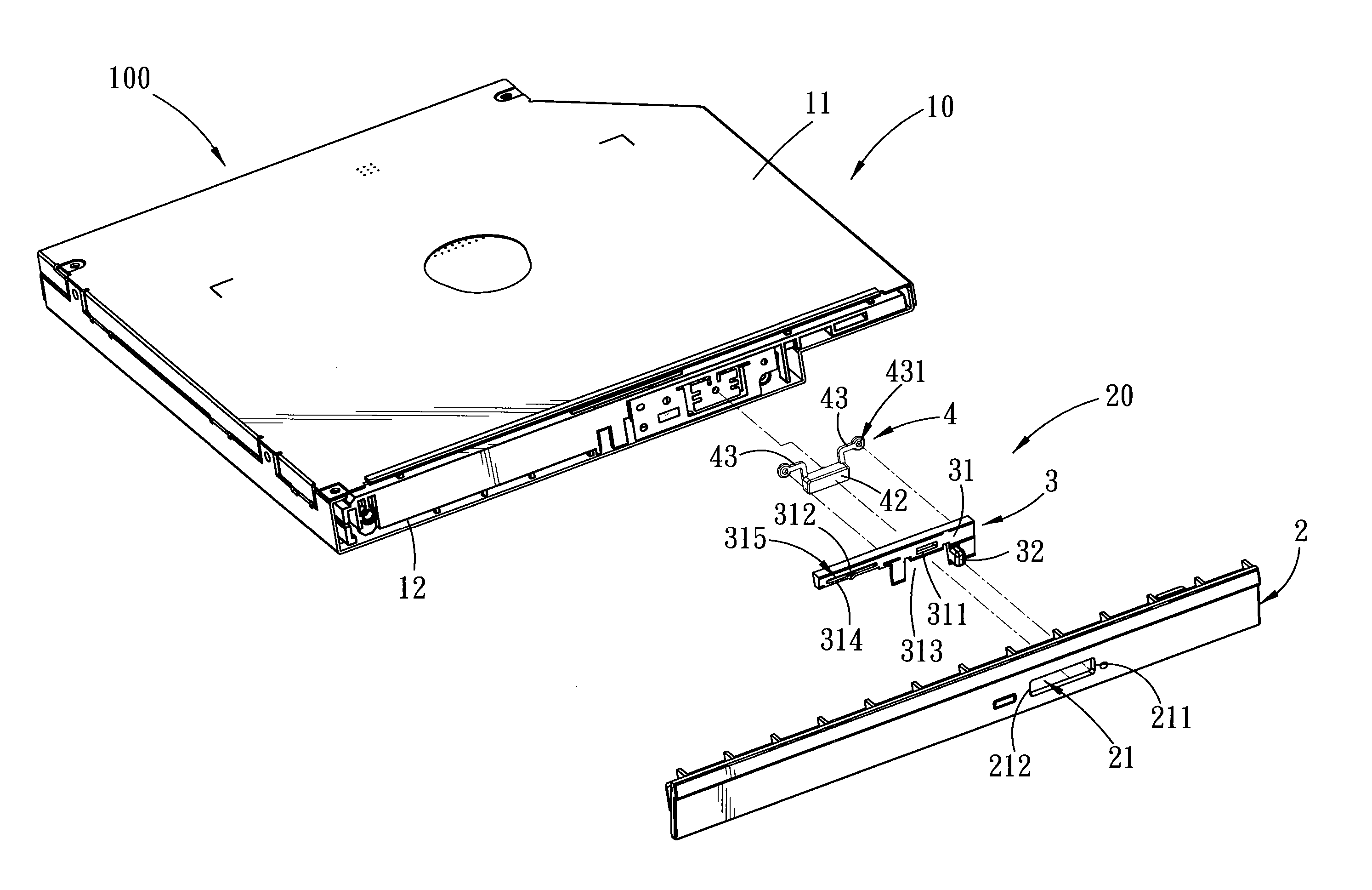 Locking mechanism and an optical disk drive having the same