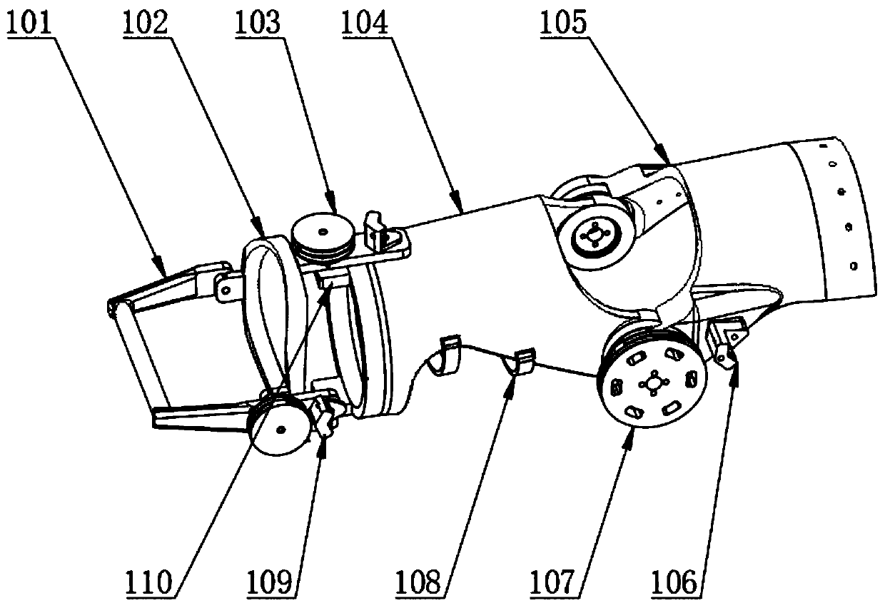 Wrist two-degree-of-freedom flexible rope driven exoskeleton type upper limb rehabilitation training robot