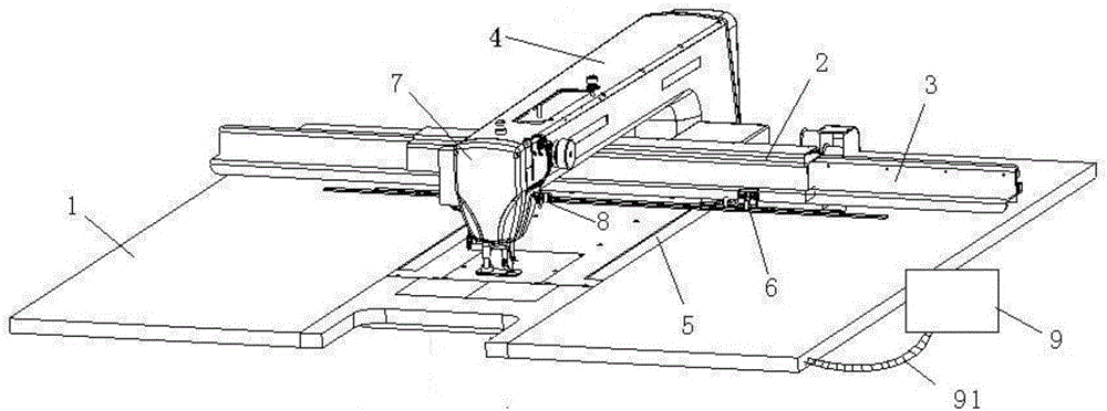 Intelligent formwork sewing machine provided with electromagnetic tensioning device