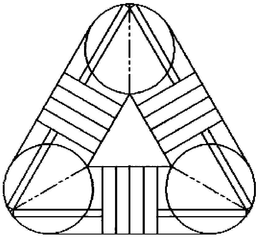 Three-phase three-dimensional stacked iron core structure