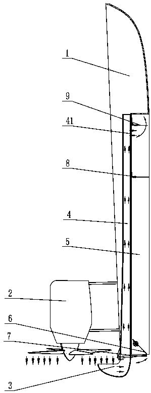 A vessel propelled and raised by air propellers