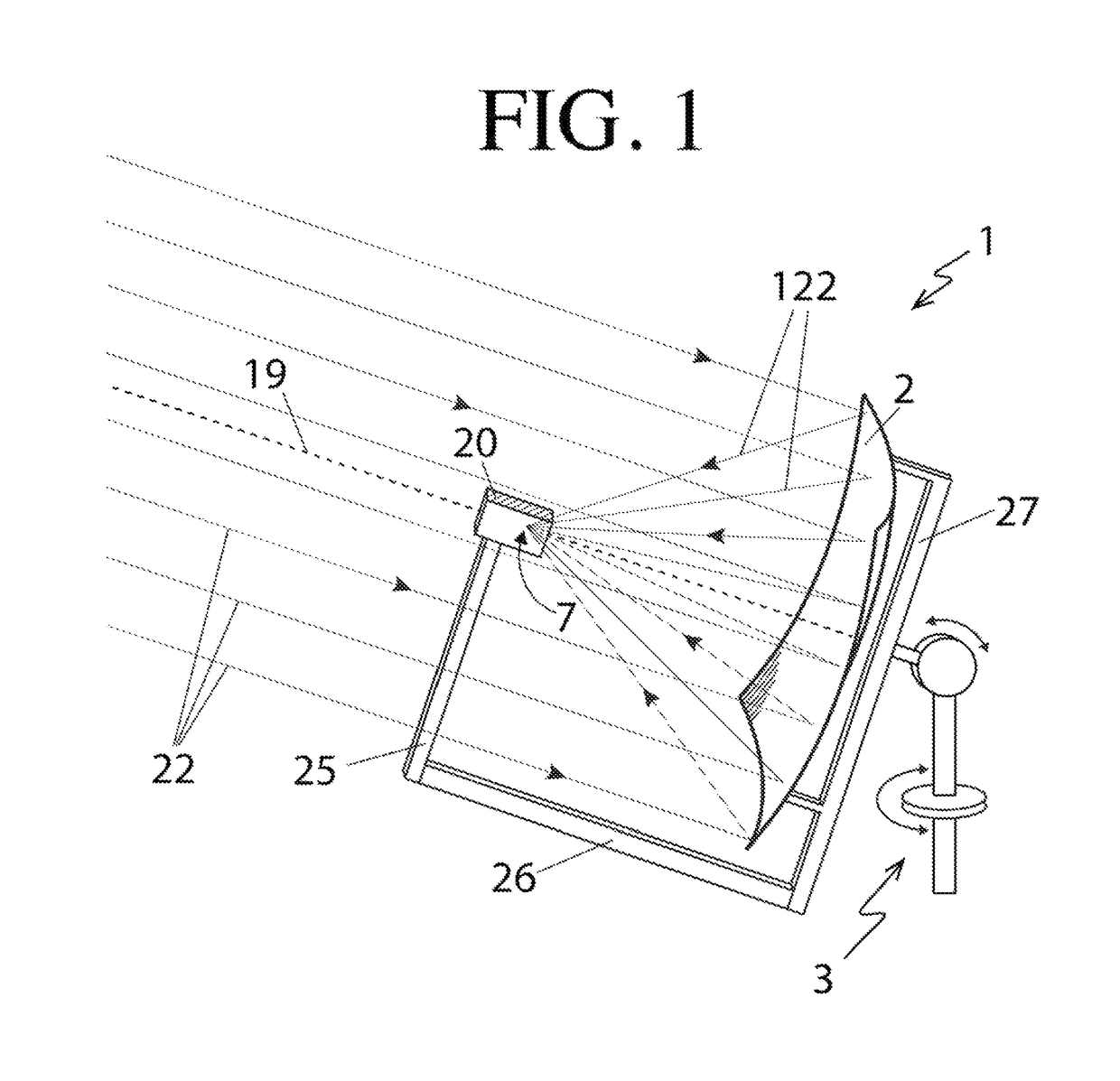 Solar generator with large reflector dishes and concentrator photovoltaic cells in flat arrays