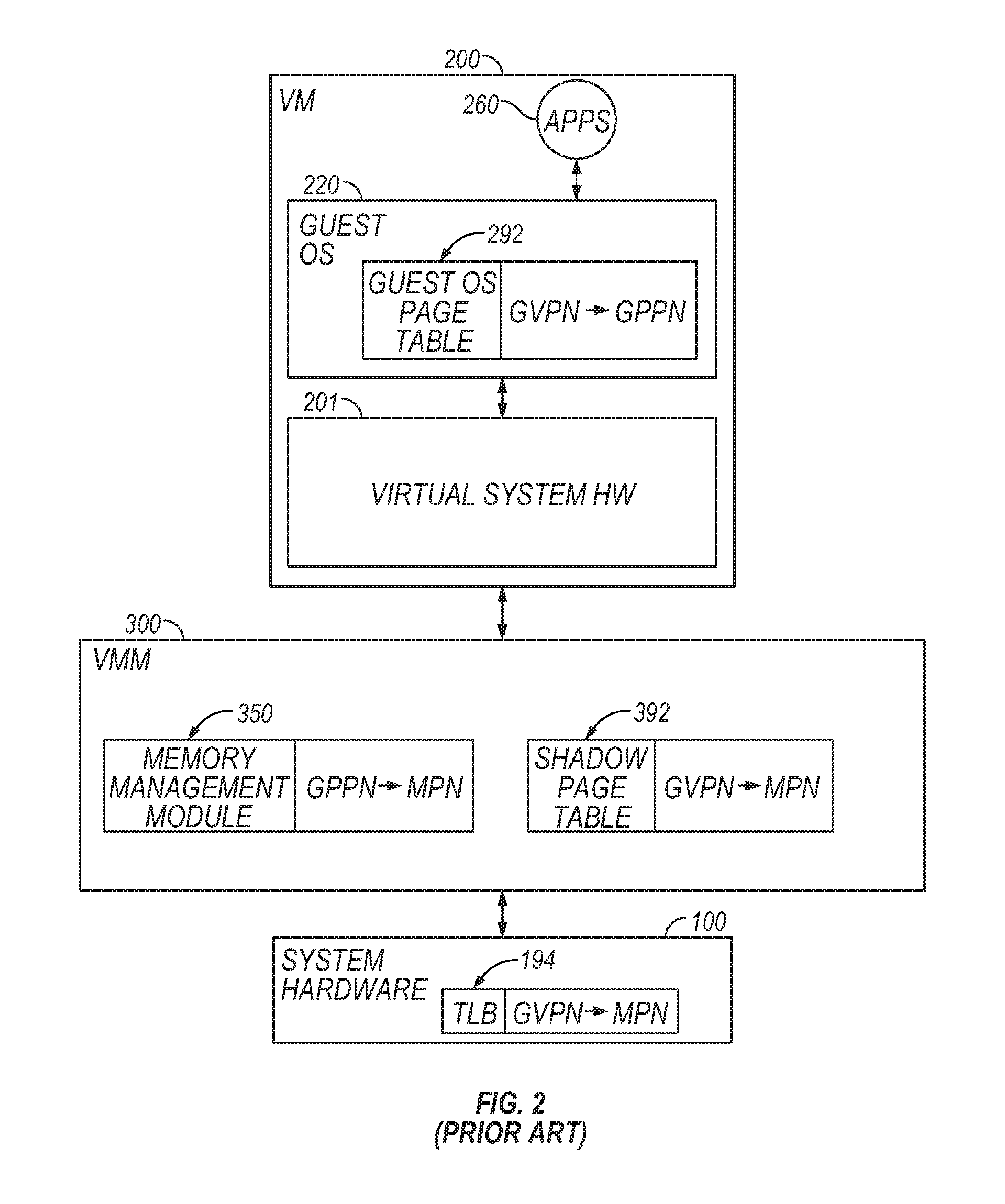 Page fault handling in a virtualized computer system