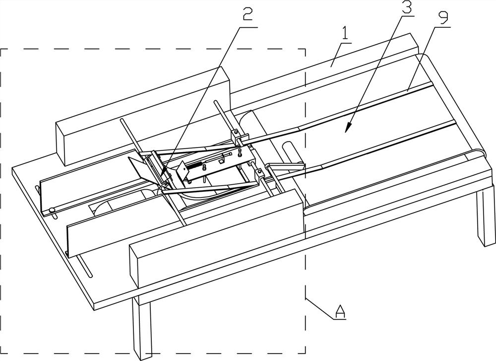 Automatic piece separating device for mask packaging bag