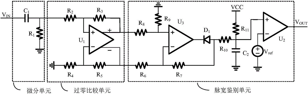 Slow rising edge pulse signal identification circuit