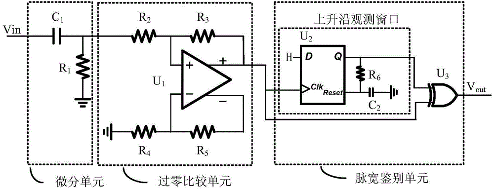 Slow rising edge pulse signal identification circuit