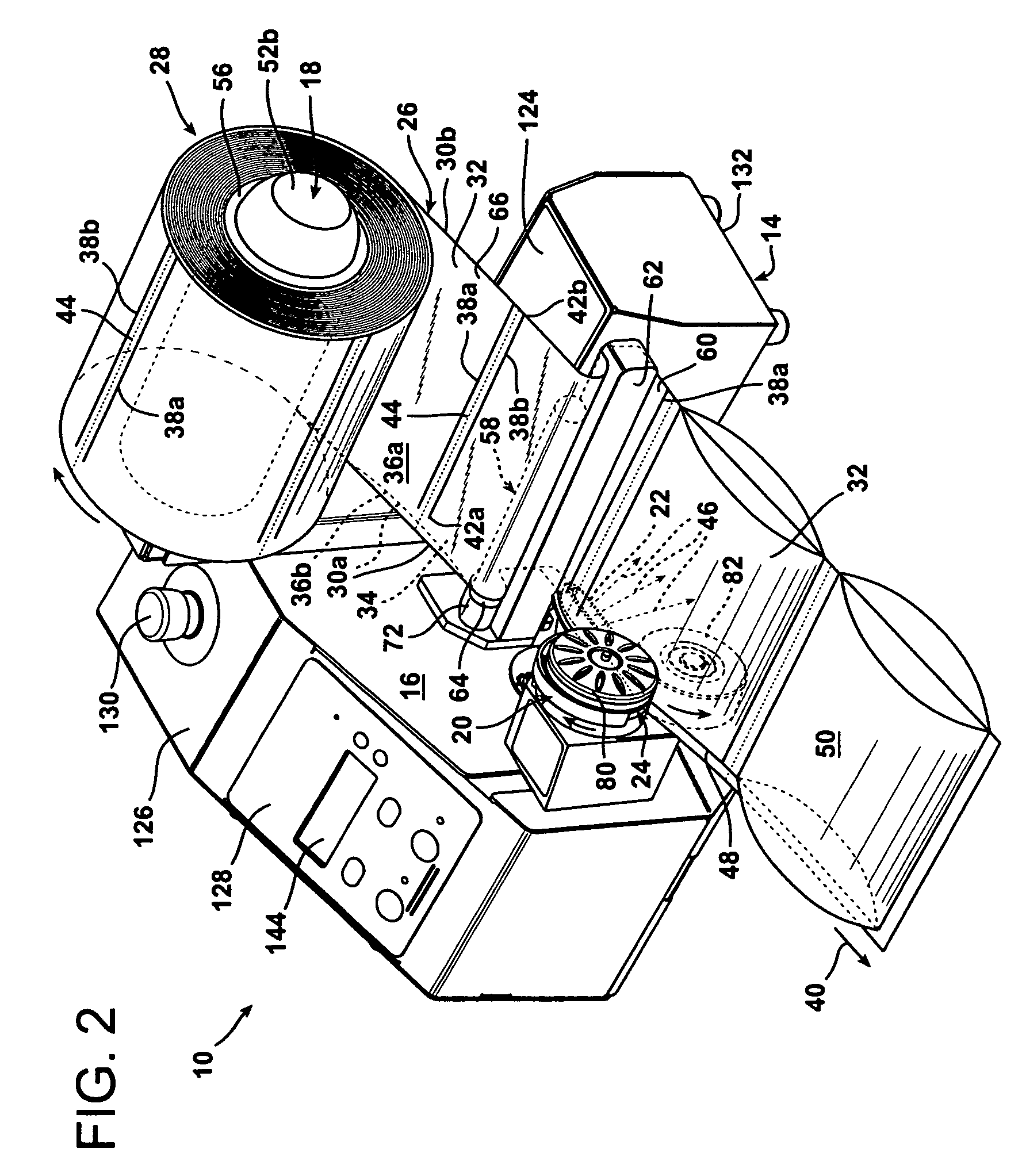 Machine for inflating and sealing an inflatable web