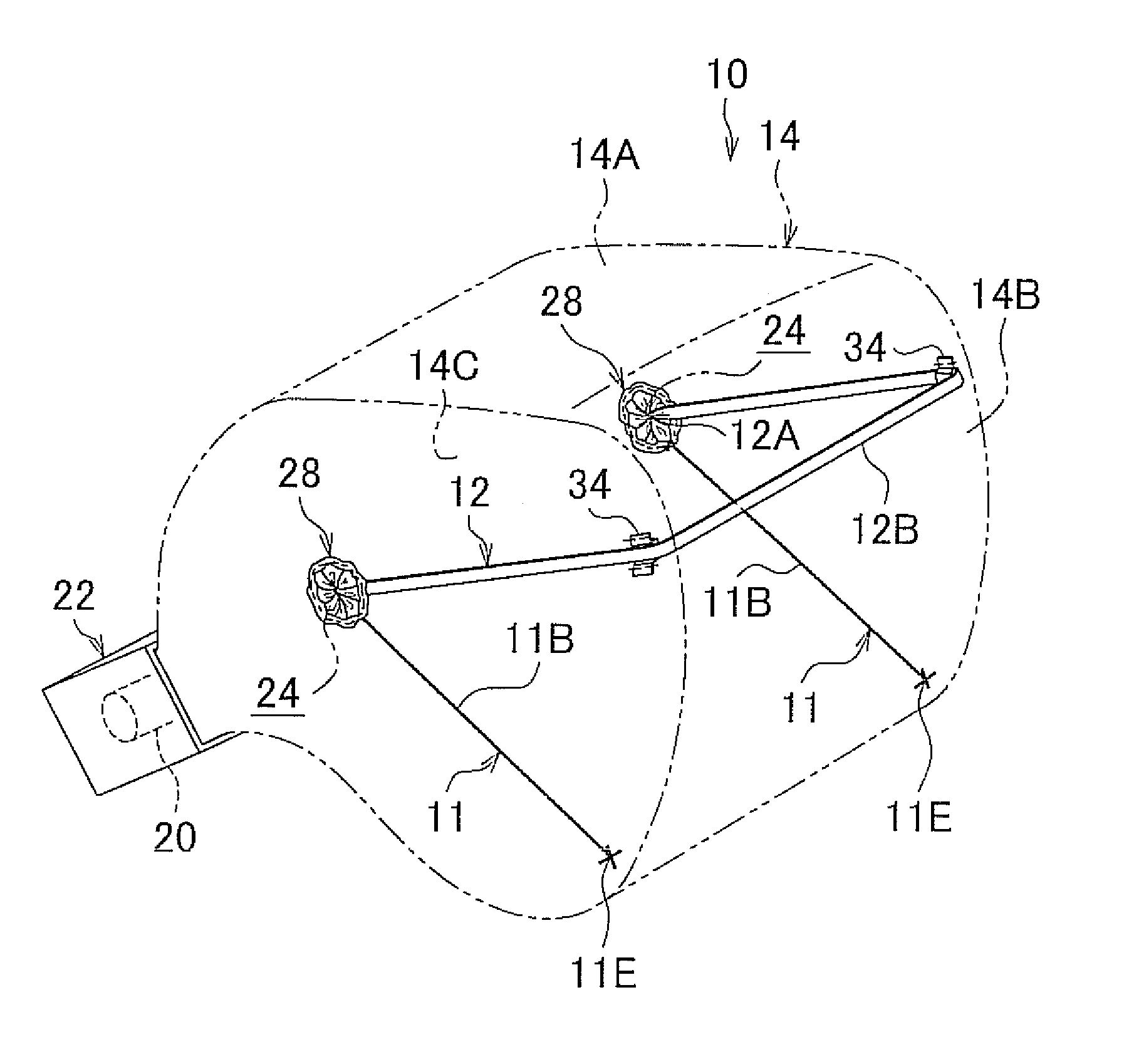 Front passenger seat air bag apparatus