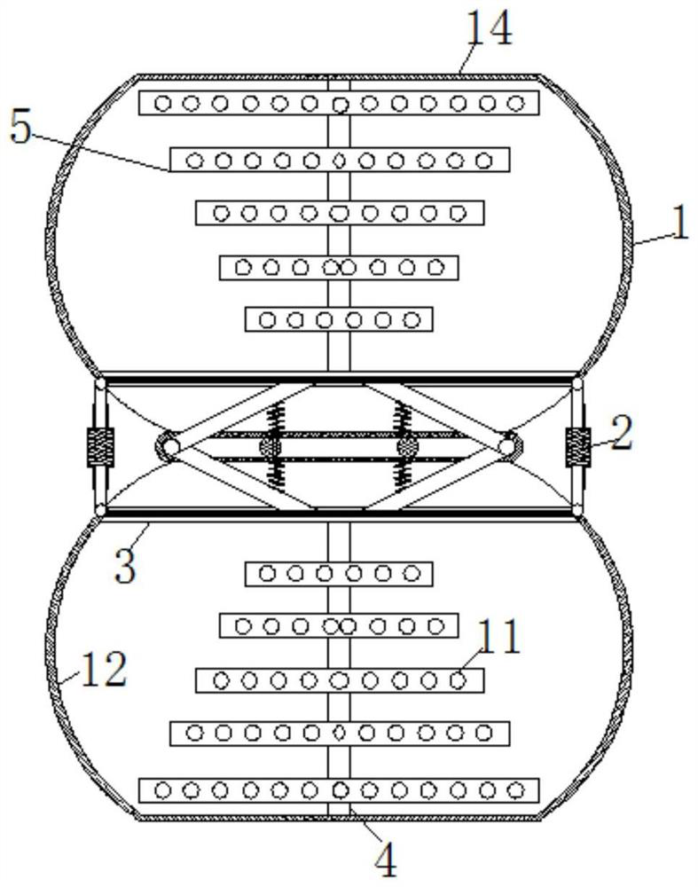 A rubber shock absorber for trains with reduced rubber deformation