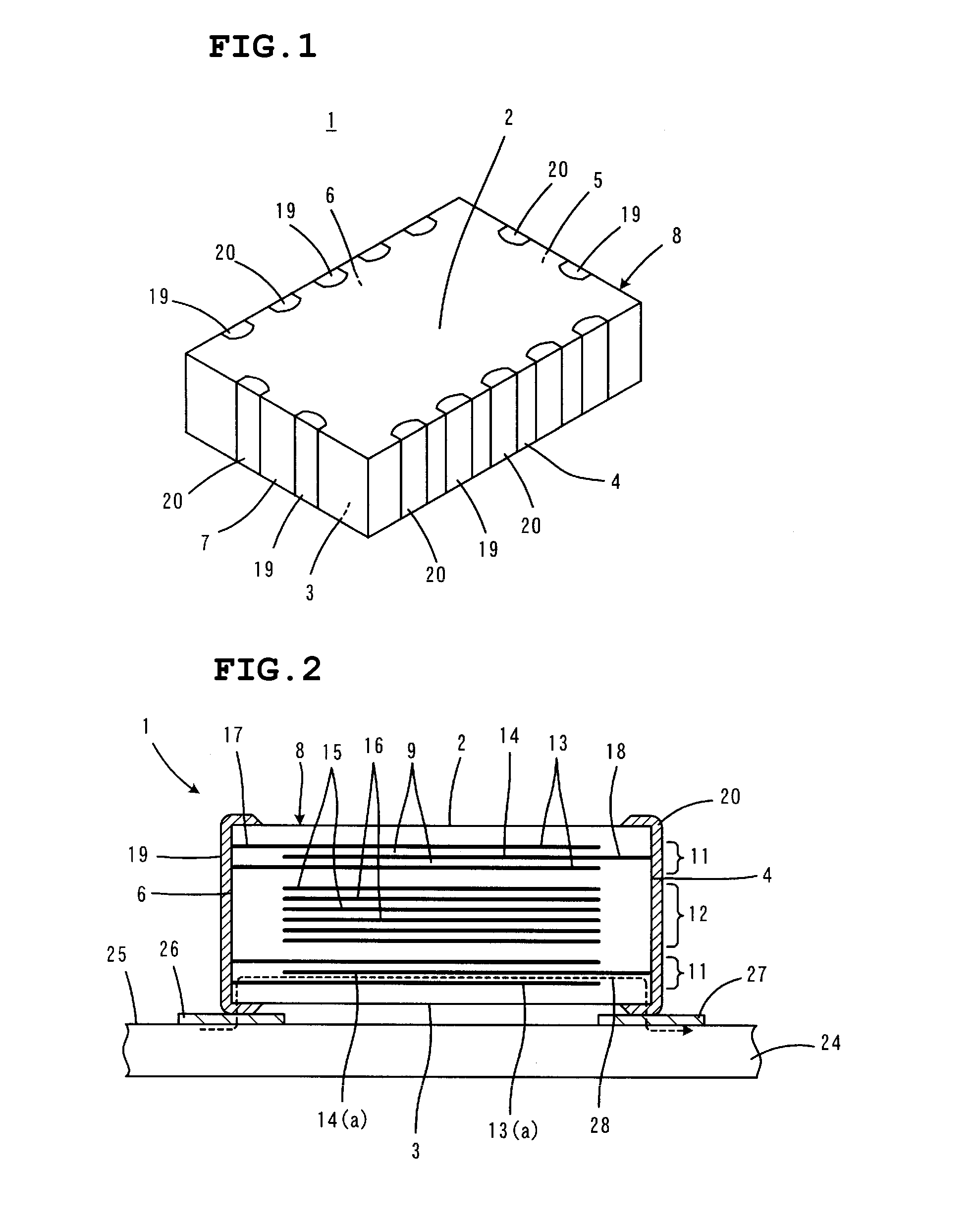 Monolithic capacitor and mounting structure thereof