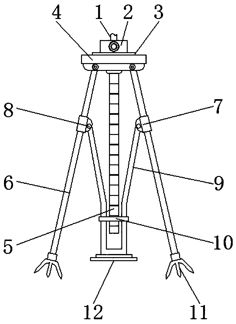 An Air Leg Support Device for Rock Drilling Machines Convenient for Angle Adjustment