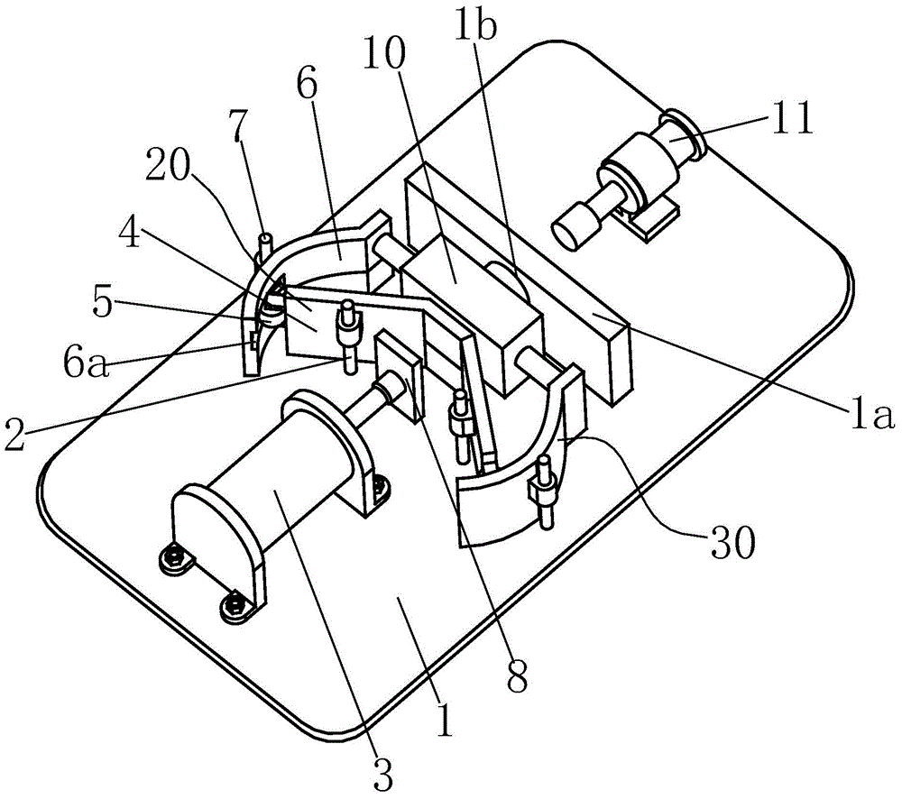 A linkage compression type pump body air tightness testing fixture