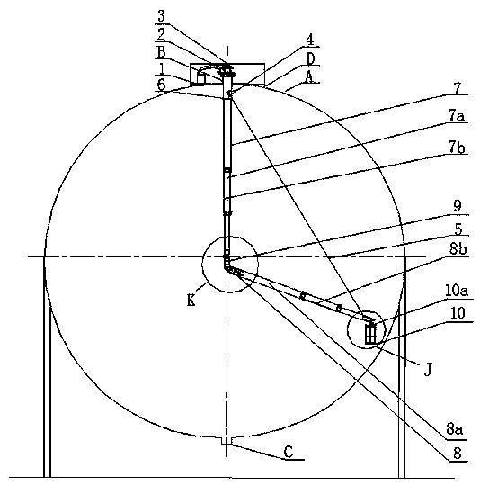 Hydraulic manned device for spherical tank internal inspection