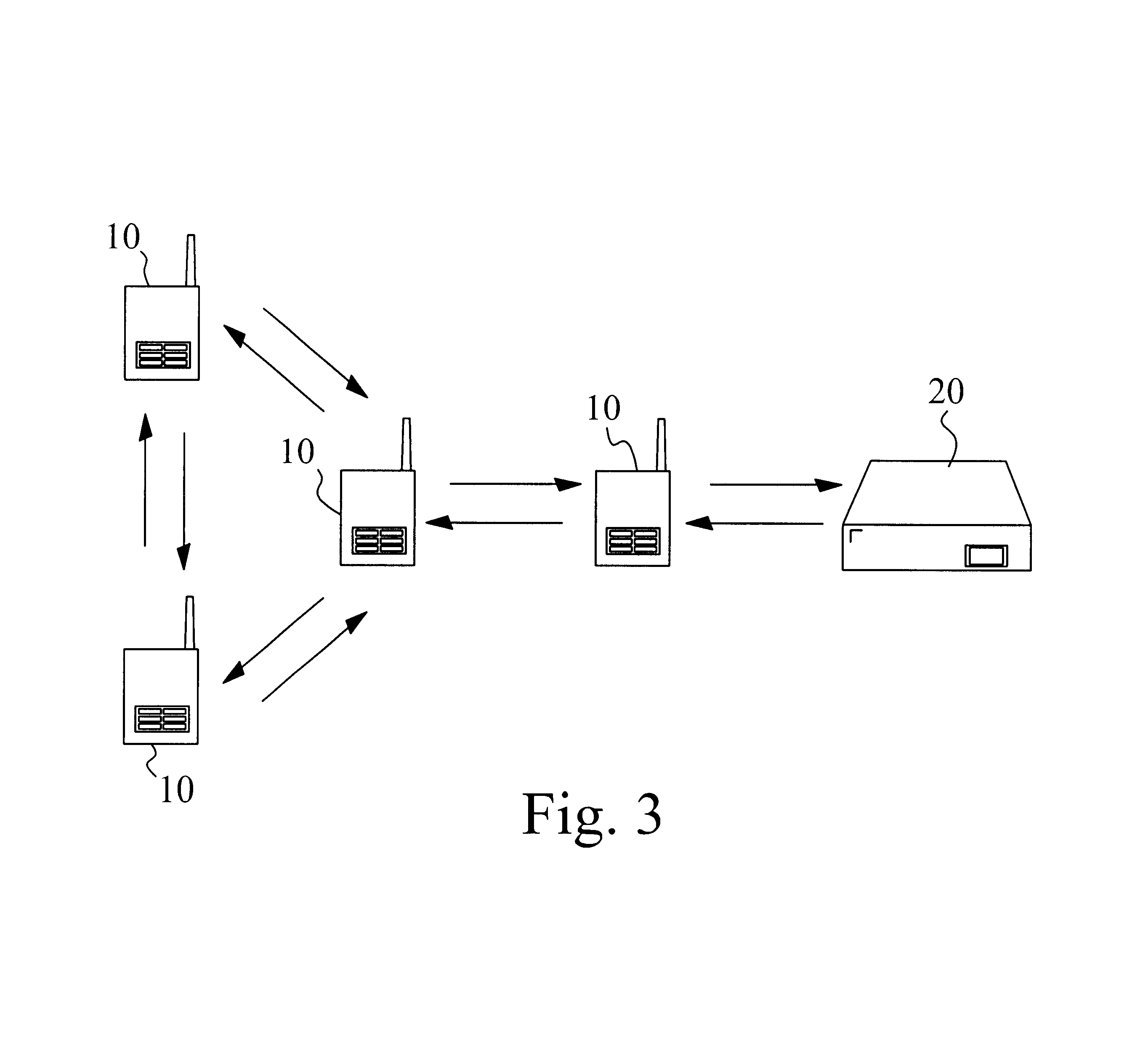 Prioritized-routing for an ad-hoc, peer-to-peer, mobile radio access system