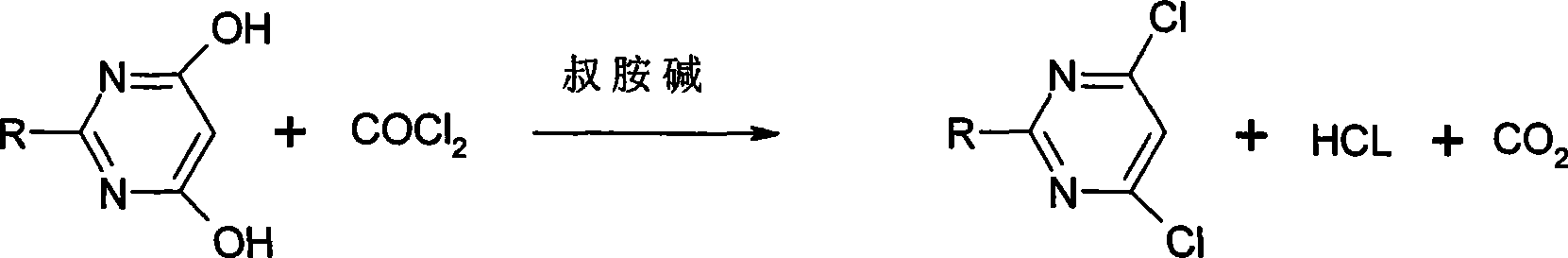 Method for producing substituted dichloropyrimidine