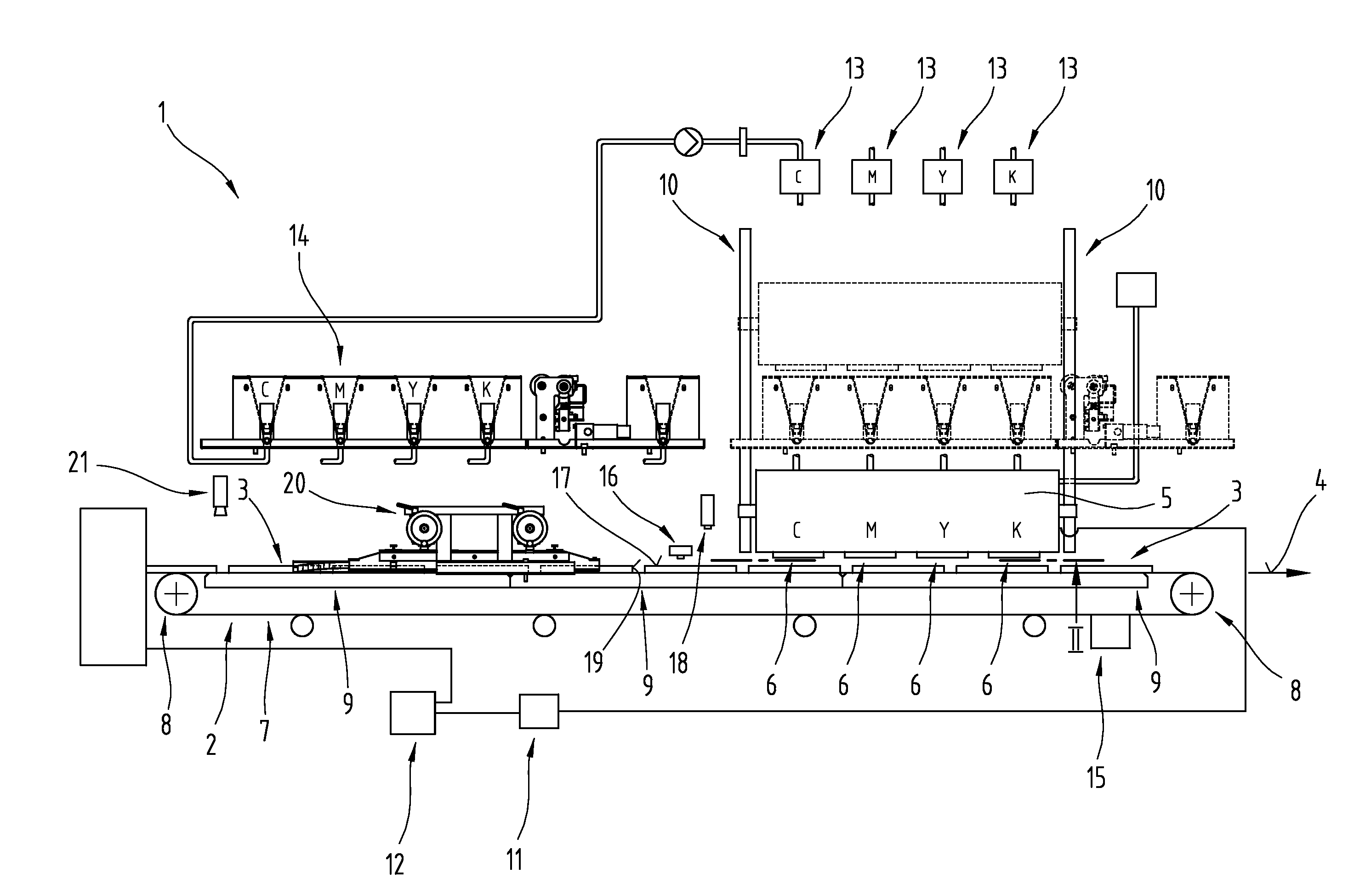 Method for producing a multicolored surface on glass