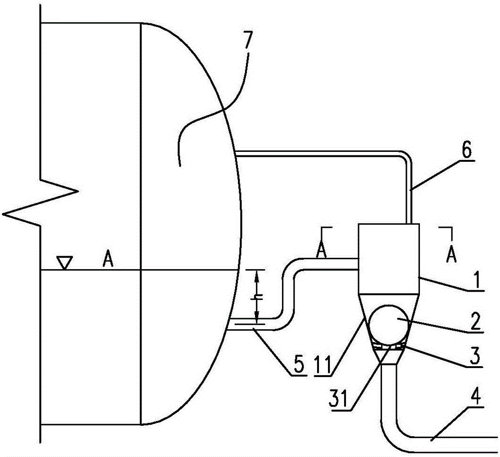 Floating ball type self-balance dewatering device and dewatering circulation area calculating method thereof