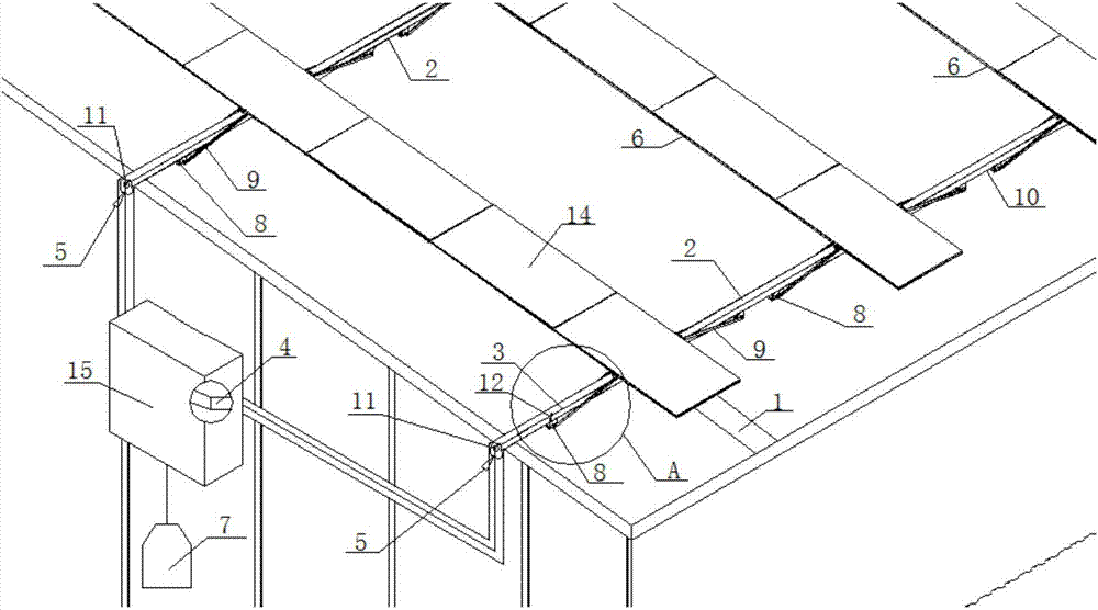 Rooftop linkage tracing photovoltaic stent and photovoltaic power generation system