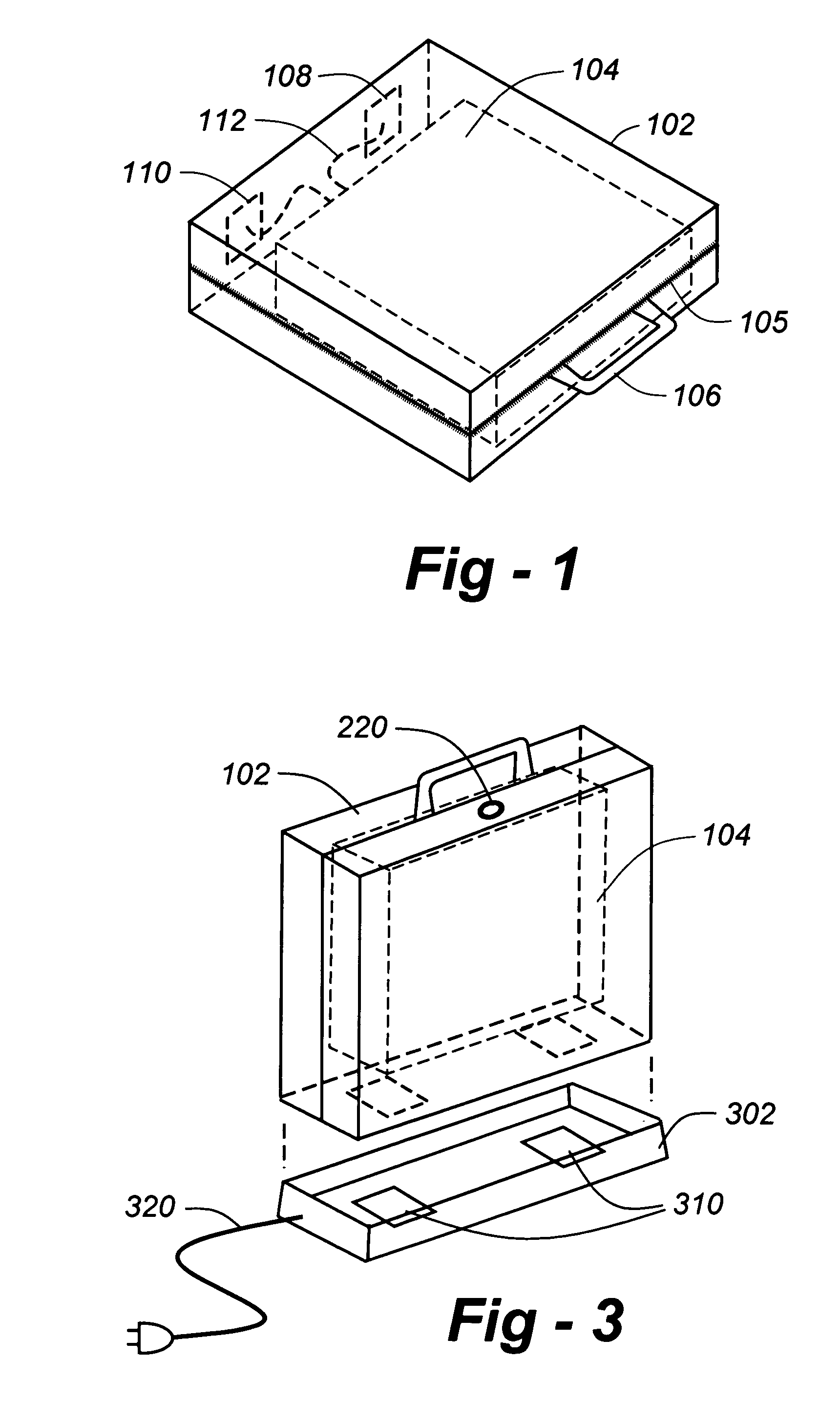 In-case computer charging system