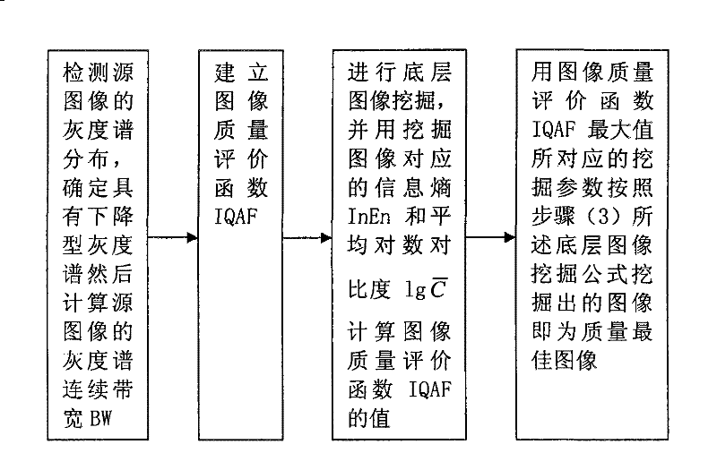 Method for excavating optimum image based on information entropy and logarithm contrast weight sum