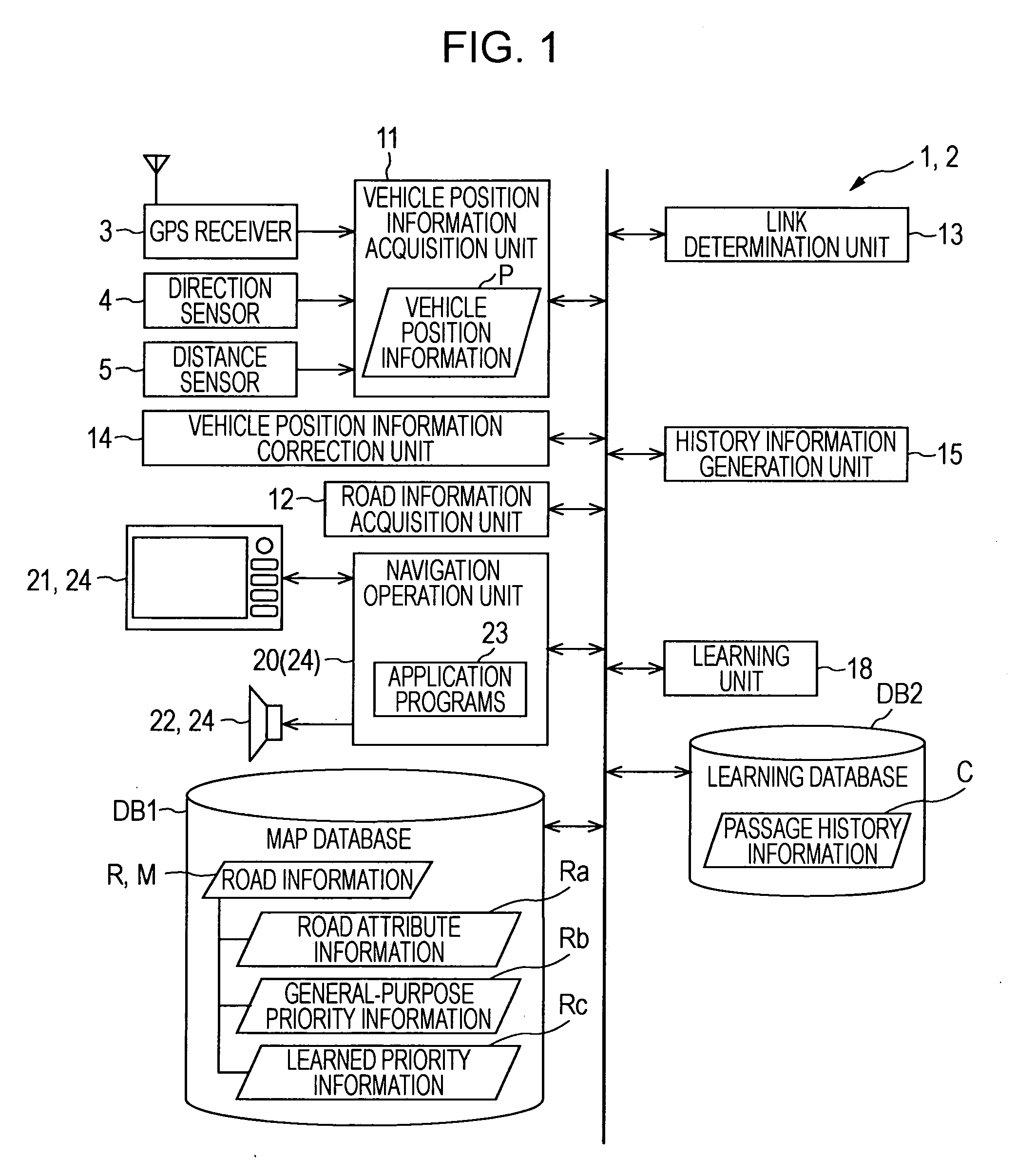 Vehicle position recognition device and vehicle position recognition program