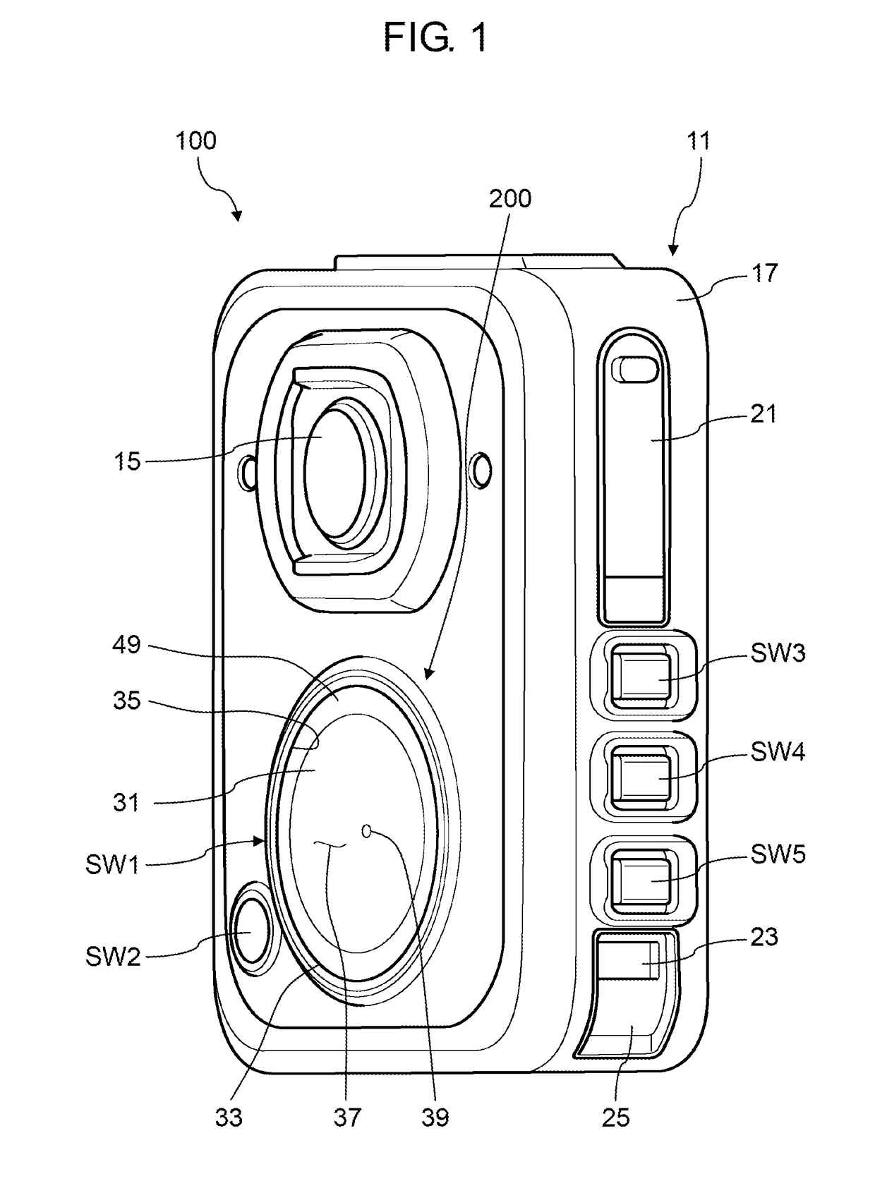 Pressing switch mechanism and wearable camera