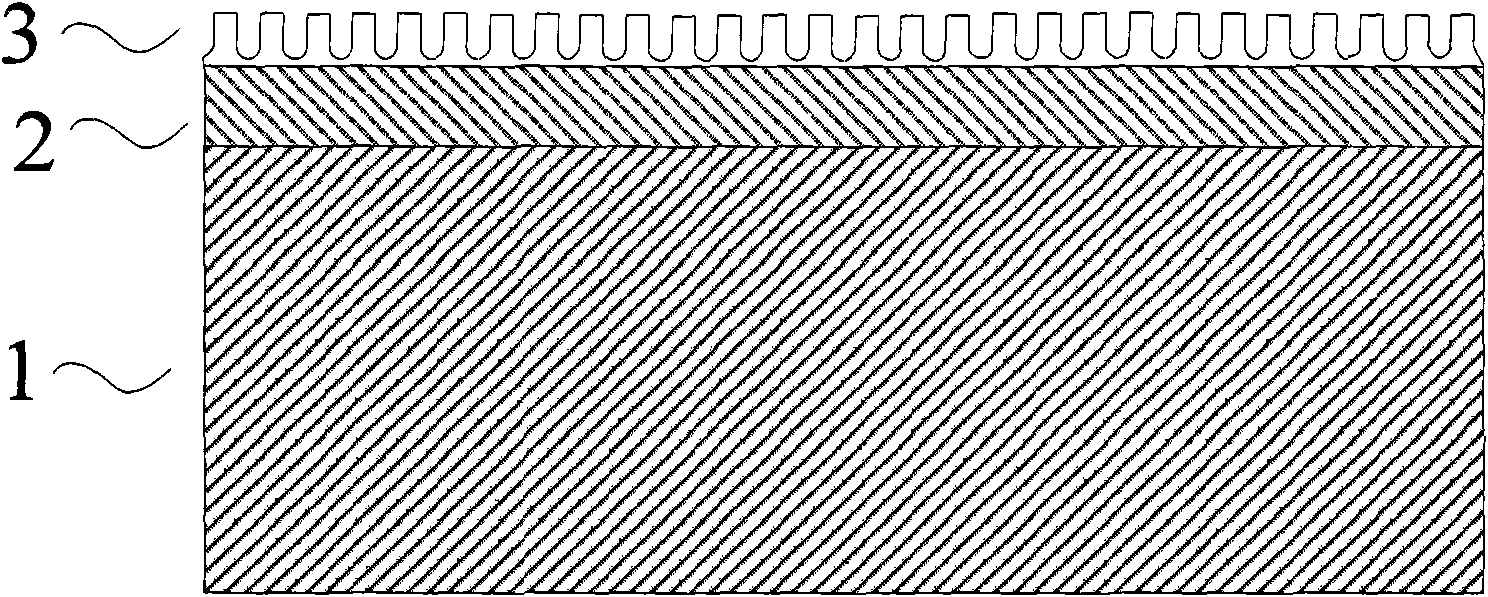 Graphic substrate for epitaxial growth and production method thereof