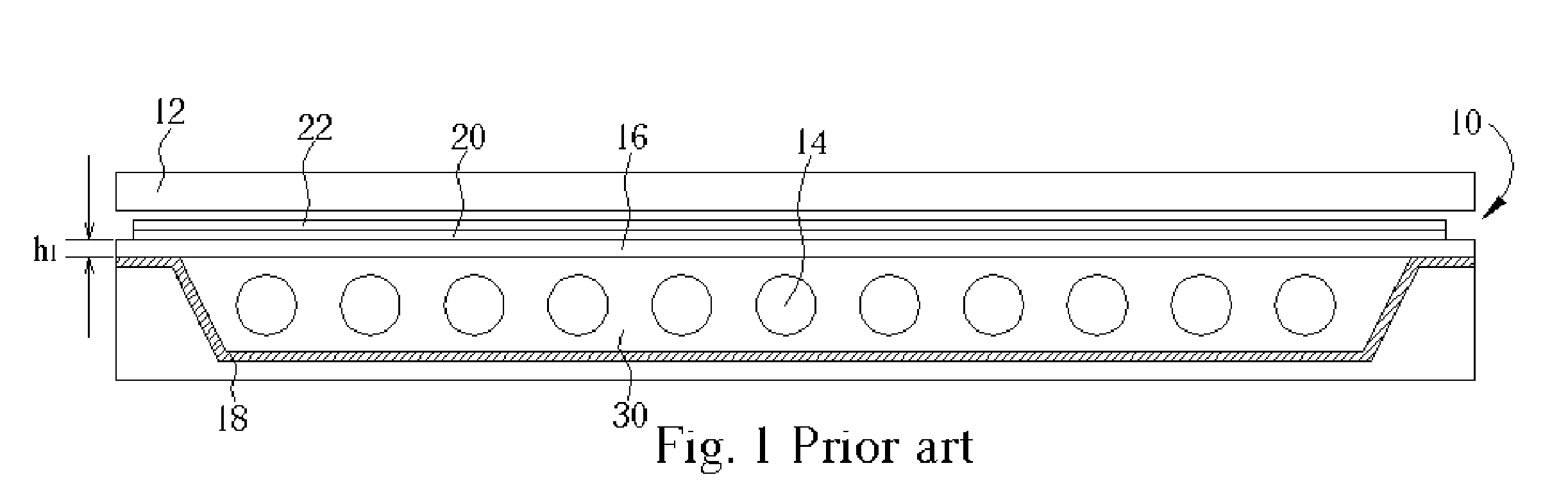 Direct-type backlight unit with diffusion film for flat panel liquid crystal display