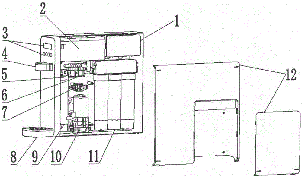 Heating integrated table top direct drinking machine