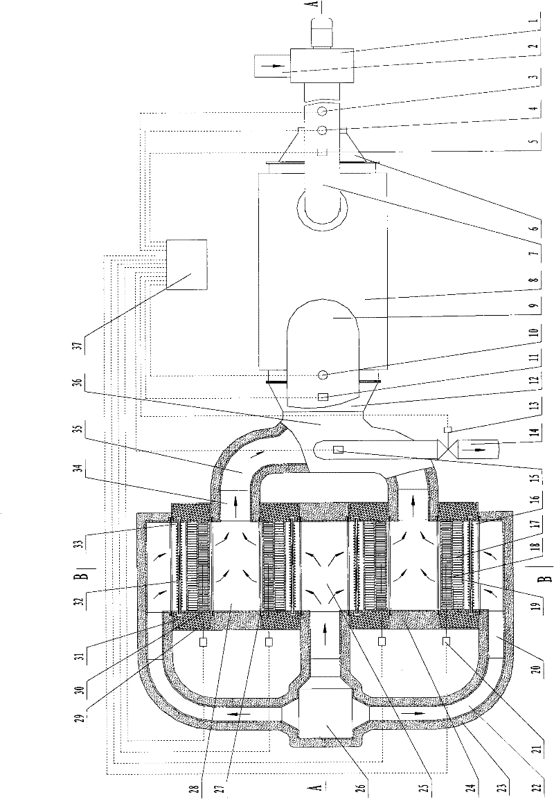 Coal mine methane preheating catalytic oxidation device with multiple reaction chambers