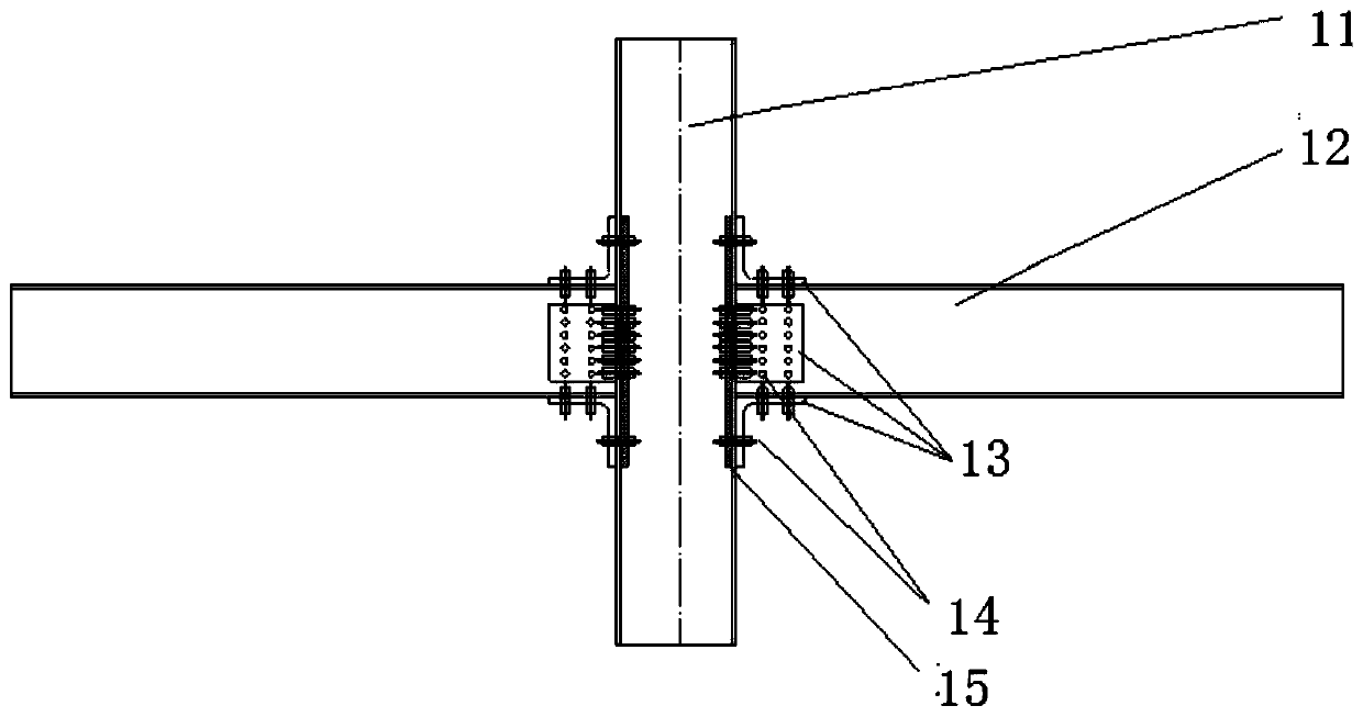 Base plate reinforced type ring-grooved rivet connection aluminum alloy beam-column joint