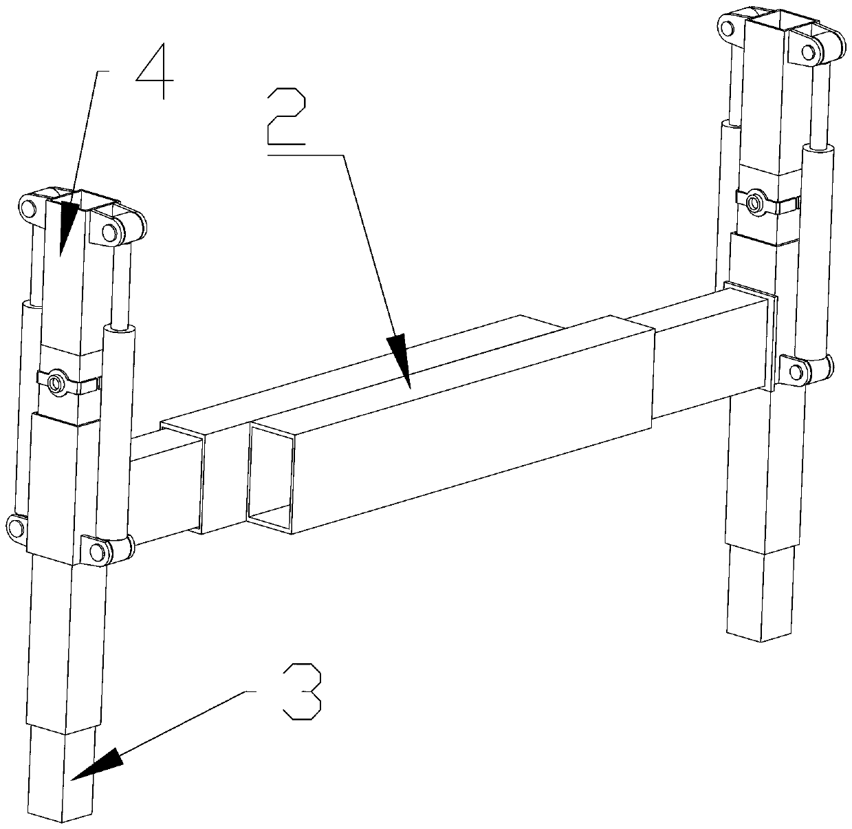 Bottom supporting device for rotary drilling rig special for railway and application method thereof