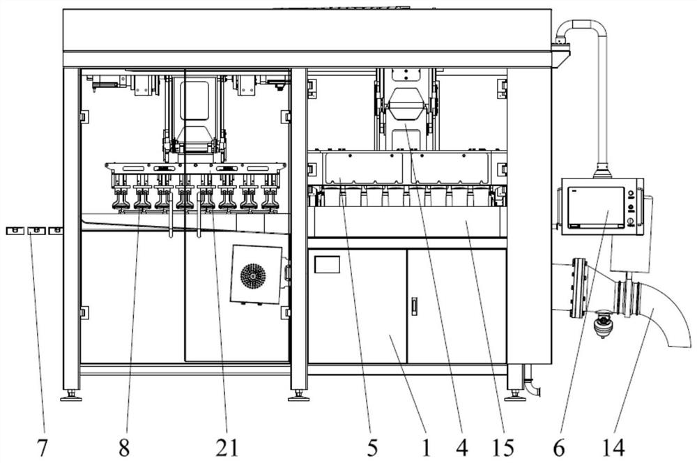 Hammering type separating device used for plasma bag breaking machine