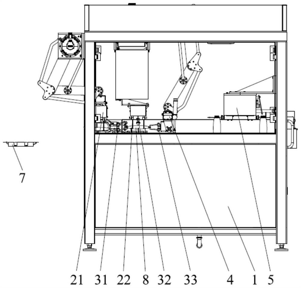 Hammering type separating device used for plasma bag breaking machine