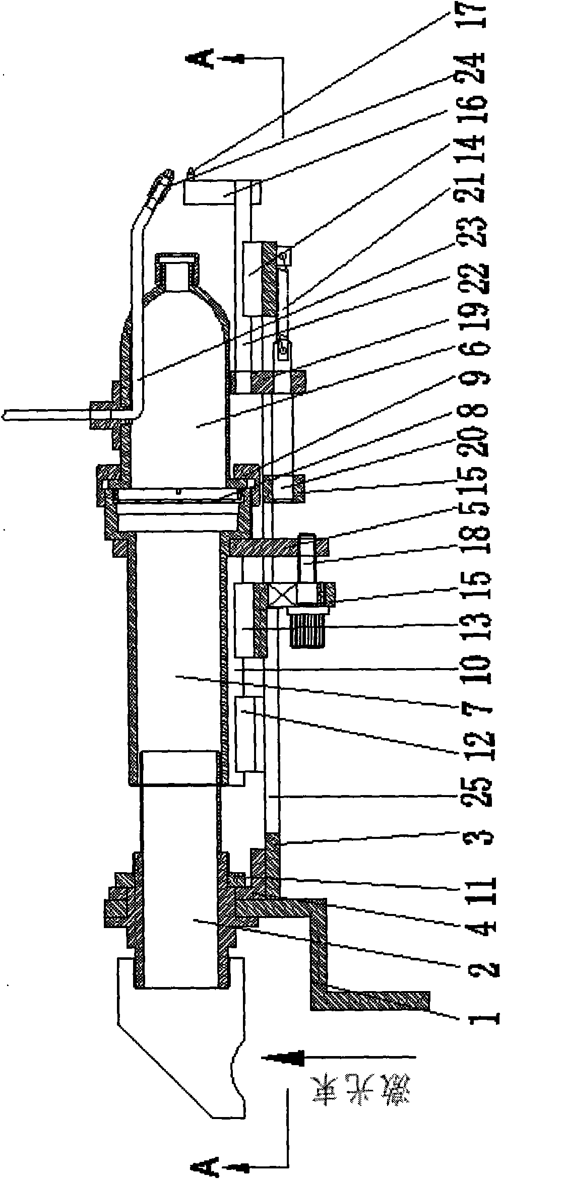 Laser automatic focusing blow-spraying mechanism