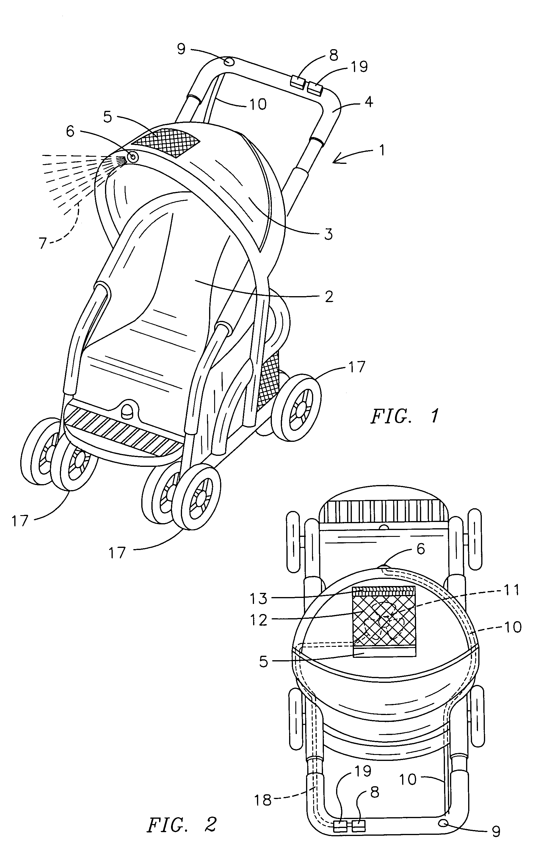 Stroller with misting system